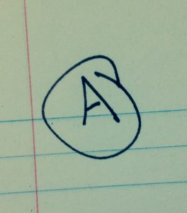 paper marked "A"