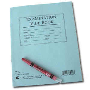 blue exam book